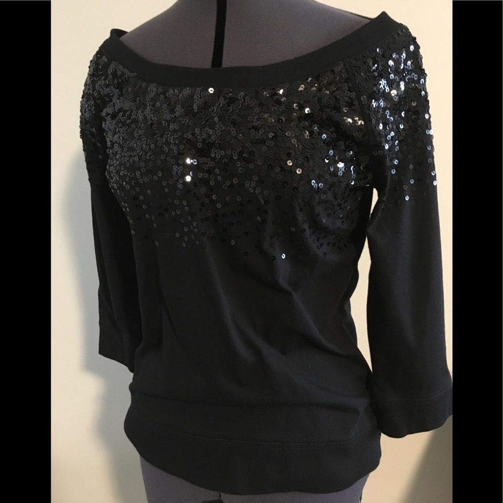 DKNY jeans sequined (slightly off shoulder) top